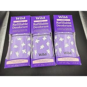 Wild Cosmetics Refillable Lilac Ghost Cat Case with S'mores -Aluminum Free. X3